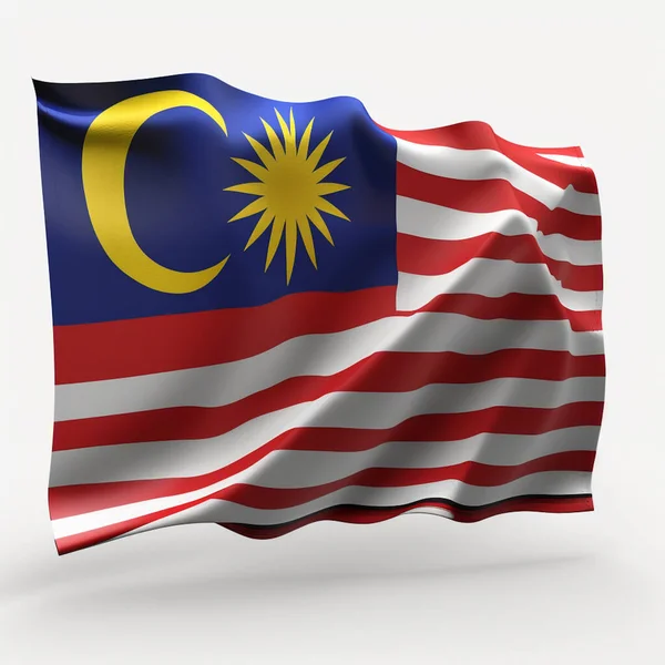 Иллюстрация Флага Малайзии Белом Фоне Высококачественный Полный Привод — стоковое фото