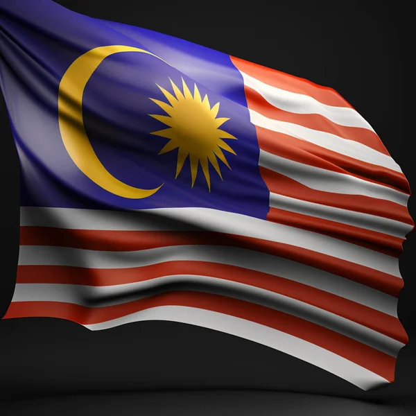 Трехмерный Малайзийский Флаг Высокого Качества — стоковое фото