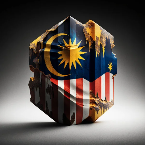 Ilustración Una Bandera Malasia Alta Calidad Completa — Foto de Stock