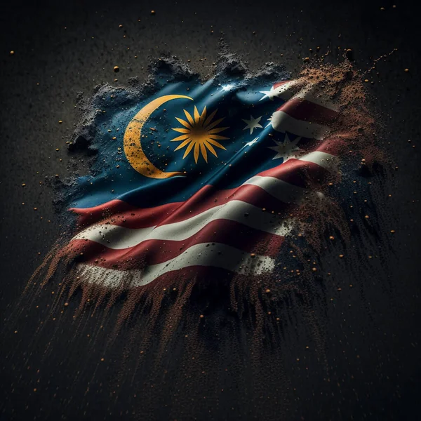 Εικόνα Μιας Εθνικής Ημέρας Της Μαλαισίας Σημαία Πλήρη — Φωτογραφία Αρχείου