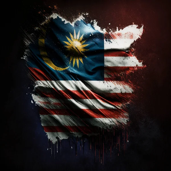 Illustration Eines Nationalfeiertags Malaysia Flagge Voll — Stockfoto