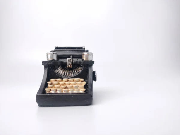 Black Vintage Typewritter White Background — Stock Photo, Image
