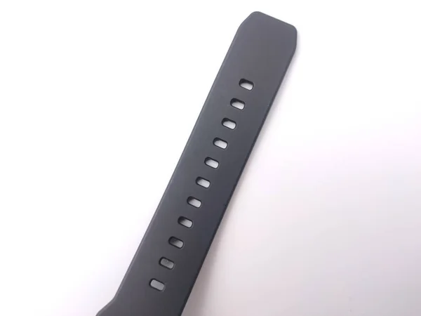 Черные Резиновые Ленты Часы Изолированы Белом Фоне — стоковое фото