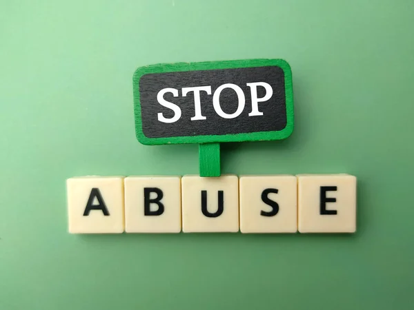 Colored Board Toys Word Word Stop Abuse — Stock Photo, Image