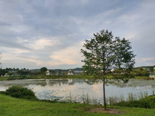 Malaysia, 10 May 2022: Evening scenery at Giverny Park Sunsuria City