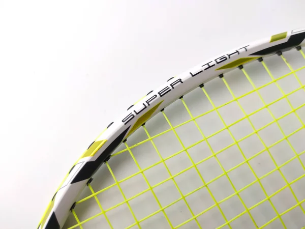 Manjung Perak July 2023 Sluit Een Witte Zwarte Badminton Racket — Stockfoto