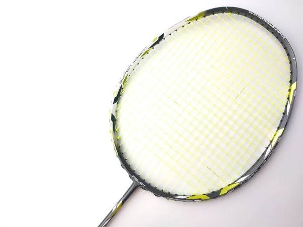 Manjung Perak Juli 2023 Vit Och Svart Badminton Racket Med — Stockfoto