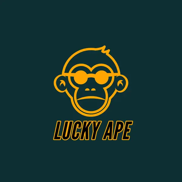 LUCKY APE.Illustration of simple icon for sell in NFT market.