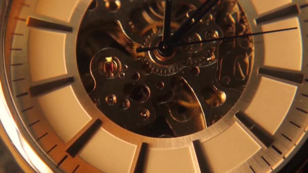 Amazing Stainless Steel Mechanical Men Watch Chronograph Close Rotating Luxury — Stockvideo