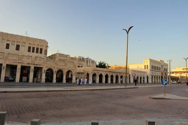 Souq Waqif Doha Qatar 2023 Edificio Árabe Tradicional Construido Madera — Foto de Stock