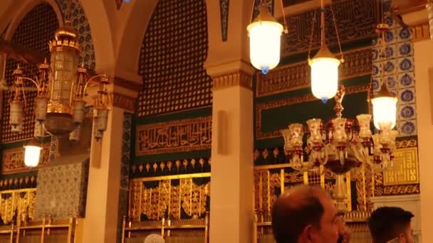 Túmulo Profeta Muhammad Está Lado Rawdah Sharifa Mesquita Dos Profetas — Vídeo de Stock