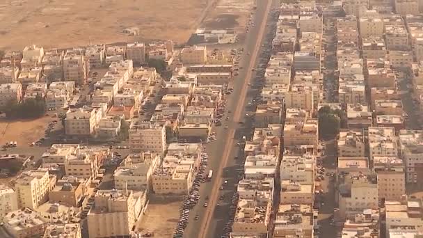 Widok Lotu Ptaka Miasto Jeddah Arabia Saudyjska Nagranie Zrobione Okna — Wideo stockowe