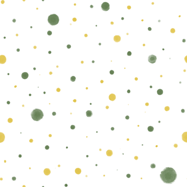 Seamless watercolor pattern with green and yellow dots . Minimalist geometric design for fabrics, packaging, wallpapers, and stationery.