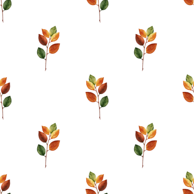 Watercolor seamless pattern with autumn leaves for packaging, fabric design, greeting cards, and seasonal craft projects.