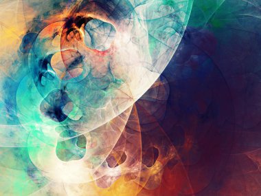 mavi ve kırmızı soyut fraktal arkaplan 3d görüntüleme