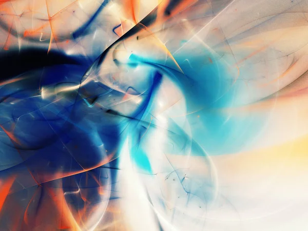 Синій Помаранчевий Абстрактний Фрактальний Фон Візуалізація — стокове фото