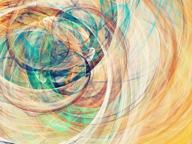 mavi ve sarı soyut fraktal arkaplan 3d görüntüleme