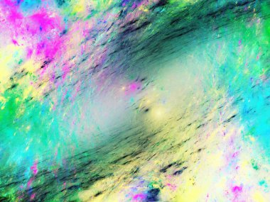 mavi ve yeşil soyut fraktal arkaplan 3d oluşturma