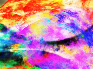 gökkuşağı soyut fraktal arkaplan 3d oluşturma