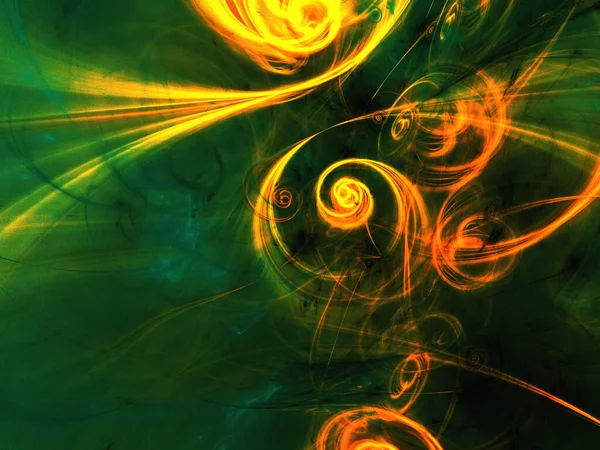 Yellow Green Abstract Fractal Background Rendering — Fotografia de Stock