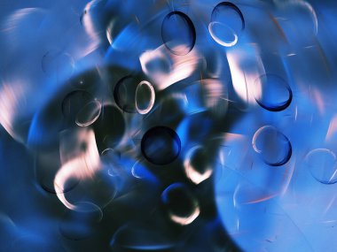 mavi soyut fraktal arkaplan 3d oluşturma