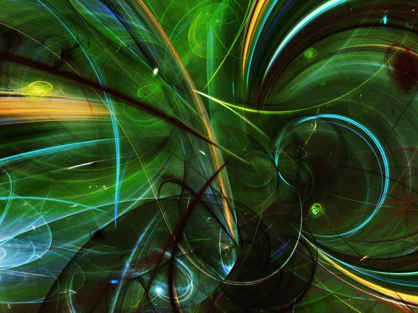 Groene Abstracte Fractal Achtergrond Rendering — Stockfoto