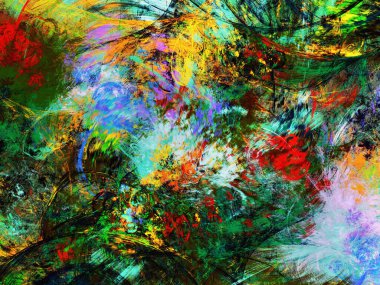 gökkuşağı soyut fraktal arkaplan 3d oluşturma