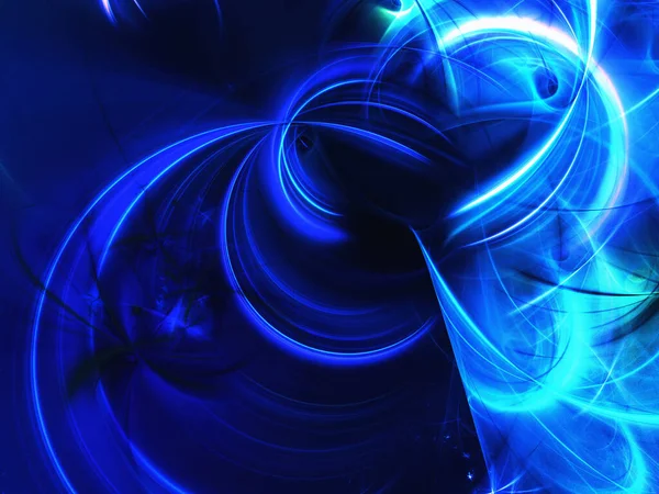 Blauwe Abstracte Fractal Achtergrond Rendering — Stockfoto