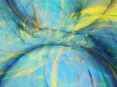 mavi soyut fraktal arkaplan 3d oluşturma