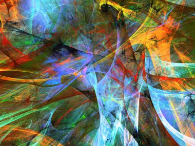 soyut kaotik fraktal arkaplan 3B oluşturma