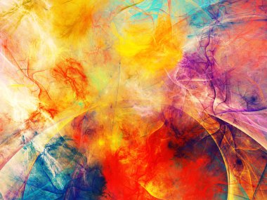 gökkuşağı soyut fraktal arkaplan 3d oluşturma