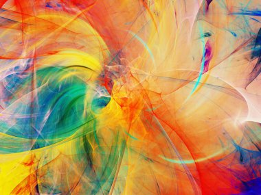 gökkuşağı soyut fraktal arkaplan 3d oluşturma