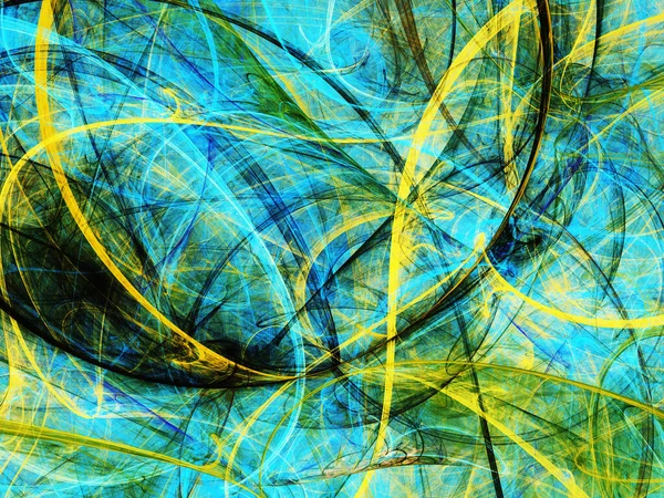 blue and green abstract fractal background 3d rendering