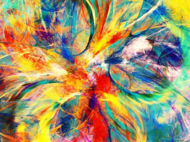 gökkuşağı soyut fraktal arkaplan 3d oluşturma