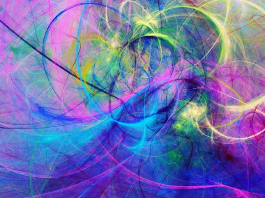 mavi ve mor soyut fraktal arkaplan 3d görüntüleme