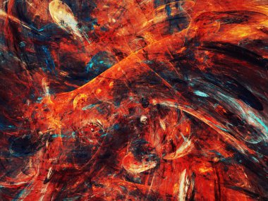 kırmızı soyut fraktal arkaplan 3d oluşturma