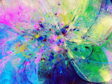 gökkuşağı soyut fraktal arkaplan 3d oluşturma