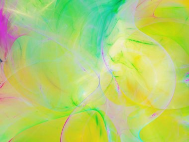 yellow and green abstract fractal background 3d rendering