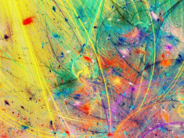 gökkuşağı soyut fraktal arkaplan 3d oluşturma