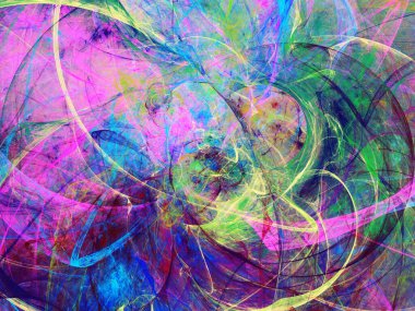 purple and green abstract fractal background 3d rendering