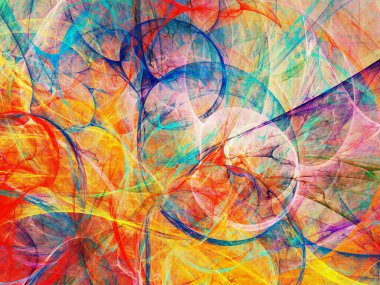 gökkuşağı soyut fraktal arkaplan 3d oluşturma