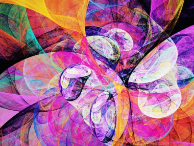 mor soyut fraktal arkaplan 3d oluşturma