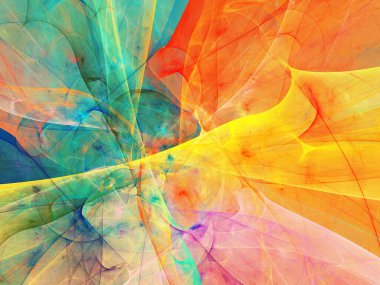 gökkuşağı soyut fraktal arkaplan 3d oluşturma