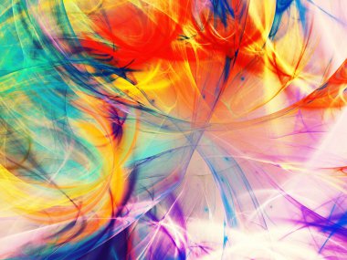 gökkuşağı soyut fraktal arkaplan 3d oluşturma