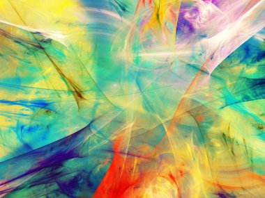 gökkuşağı soyut fraktal arkaplan 3d oluşturma