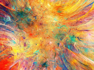 gökkuşağı soyut fraktal arkaplan 3d oluşturma