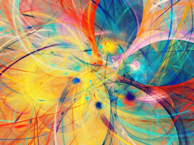 gökkuşağı soyut fraktal arkaplan 3d oluşturma