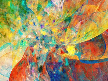 gökkuşağı soyut fraktal arkaplan 3d oluşturma