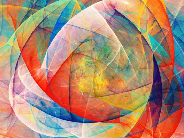 gökkuşağı soyut fraktal arkaplan 3d oluşturma