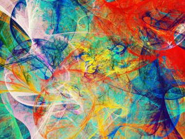 gökkuşağı soyut fraktal arkaplan 3d oluşturma